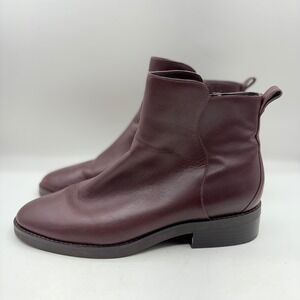 Cole Haan River Chelsea Bootie Ankle Boots Burgundy Leather Side Zip Women 11
